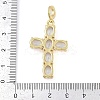 Rack Plating Brass Cubic Zirconia European Dangle Charms KK-P287-47G-03-3