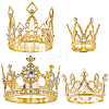 4Pcs 4 Styles Crown Zinc Alloy Cake Decoration AJEW-CP0008-84G-1