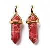 Synthetic Red Imperial Jasper Pointed Pendants G-K329-17G-2