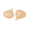 Brass with Clear Cubic Zirconia Pendants KK-G532-22G-2