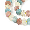 Natural Lemon Quartz & Flower Amazonite & Sunstone Beads Strands G-N358-01A-07-4