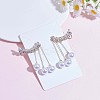 Clear Cubic Zirconia Leafy Branch with Imitation Pearl Dangle Stud Earrings JE1051A-3