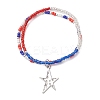 Double Layer Alloy Star Charm Bracelets BJEW-MZ00337-3