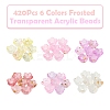420Pcs 6 Colors Frosted Transparent Acrylic Beads OACR-FS0002-17B-2