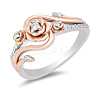 Alloy Micro Pave Cubic Zirconia Finger Rings FS-WGEF5D1-03-2