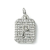 Rack Plating Brass Micro Pave Clear Cubic Zirconia Charms KK-G501-01P-P-1