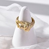 Brass Cuff Rings for Women Men RJEW-C118-03G-3