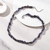 Natural Iolite Nuggets Beaded Necklaces for Women NJEW-JN05829-1