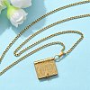 304 Stainless Steel Book Pendant Necklaces for Women NJEW-U037-01A-G-1