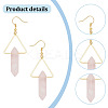 ANATTASOUL 3 Pairs 3 Style Natural Mixed Gemstone Triangle with Bullet Dangle Earrings EJEW-AN0002-27-3