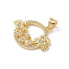 Brass Micro Pave Cubic Zirconia Pendants KK-S337-08G-E-2