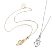 2Pcs 2 Color Brass Bar Link Chains Macrame Pouch Empty Stone Holder for Pendant Necklaces Making NJEW-JN04466-02-1