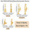 3Pcs 3 Style 304 Stainless Steel Pendants STAS-BBC0004-77-2