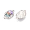 Alloy Crystal Rhinestone and ABS Imitation Pearl Connector Charms PALLOY-T092-08P-2