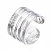 304 Stainless Steel Multi-string Open Cuff Ring RJEW-T023-30P-3