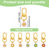 24Pcs 6 Colors Alloy Enamel Pendant Decorations HJEW-GO00009-2