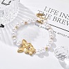 Ion Plating(IP) 304 Stainless Steel Link Bracelets for Women BJEW-P345-03G-1