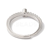 Rack Plating Brass Clear Cubic Zirconia Number 2 Adjustable Rings for Women RJEW-S407-09P-02-3