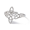 Non-Tarnish Sailor's Knot 304 Stainless Steel Hollow Open Cuff Ring for Women LS-RJEW-E073-03P-2