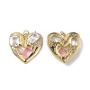 Brass Micro Pave Clear Cubic Zirconia Pendants KK-E068-VF336-1