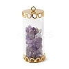 Glass Tube with Natural Amethyst Chip Beads Inside Pendants FIND-B054-01G-02-1