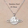 Non-Tarnish 201 Stainless Steel Hollow Planet Pendant Necklace NJEW-OY001-75-3