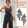 1 Pair Flower Polyester with Glass Embroidery Sew on Ornament Accessories PATC-FG0003-41-5