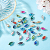 48Pcs 12 Colors Zinc Alloy Glass Pendants GLAA-TA0003-24-6