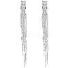 Boho Tassel Chandelier Earrings Cubic Zirconia Long Earrings Crystal Dangling Earrings Long Drop Chain Earrings Long Rhinestone Tassel Earrings for Women JE1070B-1
