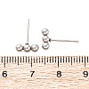Tarnish Resistant 201 Stainless Steel Beaded Horizontal Bar Stud Earrings with 316 Stainless Steel Pin for Women X-STAS-K238-01P-4