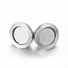304 Stainless Steel Magnetic Clasps with Loops X-STAS-K006-5.5mm-04C-3