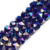 Electroplate Opaque Glass Beads Strands EGLA-T019-05J-1