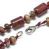 Natural Red Rainbow Jasper Beaded Necklaces NJEW-S392-19-2