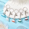 Glass Seed & Plastic Pearl & Alloy Keychain KEYC-MZ00025-2