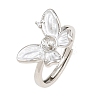 Brass Micro Pave Cubic Zirconia Adjustable Ring Components KK-CBAC351-04P-2