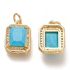 Brass Glass Charms ZIRC-F116-09D-G-2