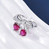 Brass Micro Pave Cubic Zirconia Cuff Rings for Women RJEW-A062-01P-2