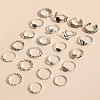 22Pcs Alloy Enamel Finger Cuff Rings Sets FS-WG8BC7B-01-4