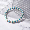 Synthetic Hematite & Polymer Clay Heishi Beads Stretch Bracelet BJEW-JB07226-02-2