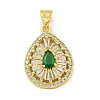Rack Plating Brass Pave Cubic Zirconia Pendants KK-U029-28G-01-1