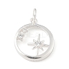 925 Sterling Silver Pave Clear Cubic Zirconia Ring with Star Pendants STER-R013-10S-1