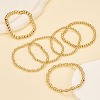 6Pcs Round Brass Beaded Stretch Bracelets for Women BJEW-SW00150-4