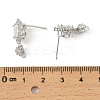 Oval Brass Micro Pave Clear Cubic Zirconia Stud Earring Findings LS-KK-C107-07P-3
