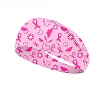 October Breast Cancer Pink Awareness Ribbon Printed Polyester Headbands PW-WG64986-01-1