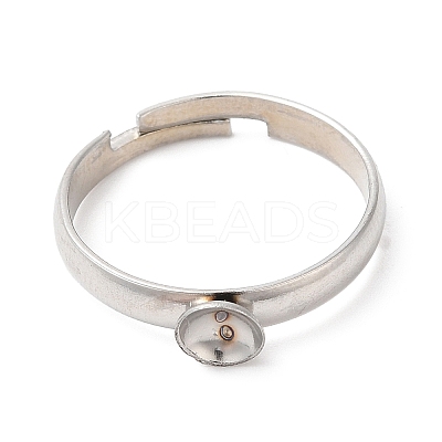 Tarnish Resistant Adjustable 304 Stainless Steel Finger Ring STAS-K255-16P-1