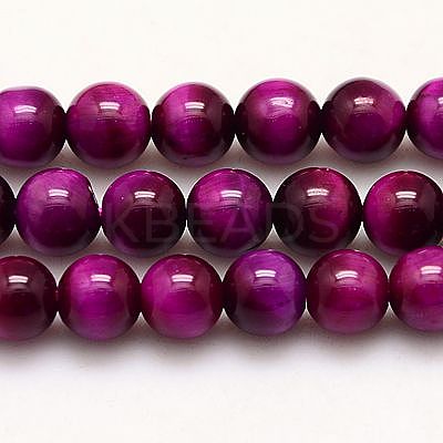 Natural Tiger Eye Beads Strands X-G-G448-8mm-17AB+-1