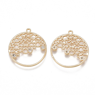 Brass Filigree Pendants KK-T038-345G-01-1