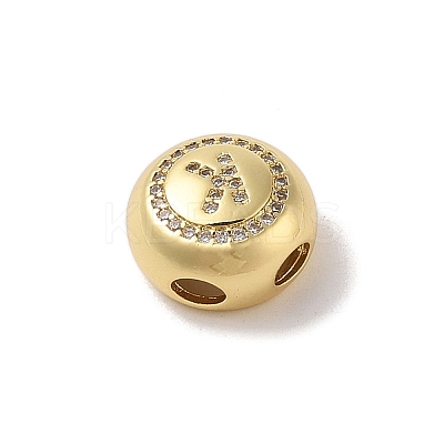 Rack Plating Brass & Cubic Zirconia Pendants KK-Z047-07G-K-RS-1