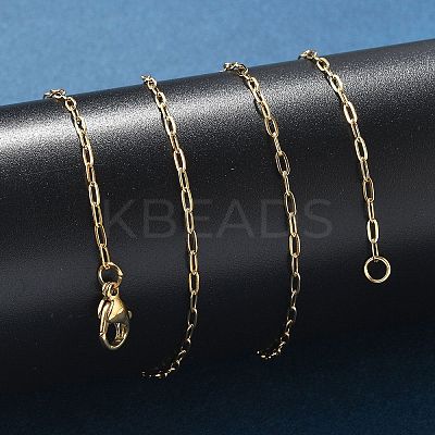 Ion Plating(IP) 304 Stainless Steel Cable Chains Necklaces MAK-L015-37B-1