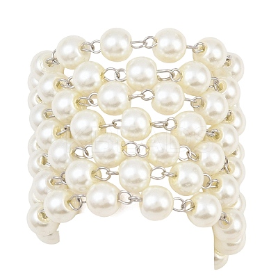 Handmade Glass Pearl Beaded Chains for Necklaces/Bracelets Making AJEW-PH00633-02-1